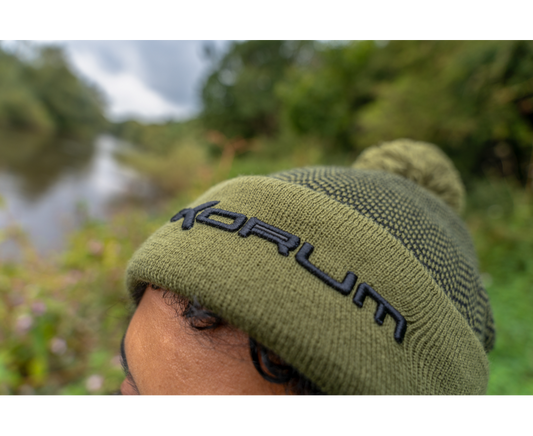 Korum Thermal Beanie Hat - Black/Olive