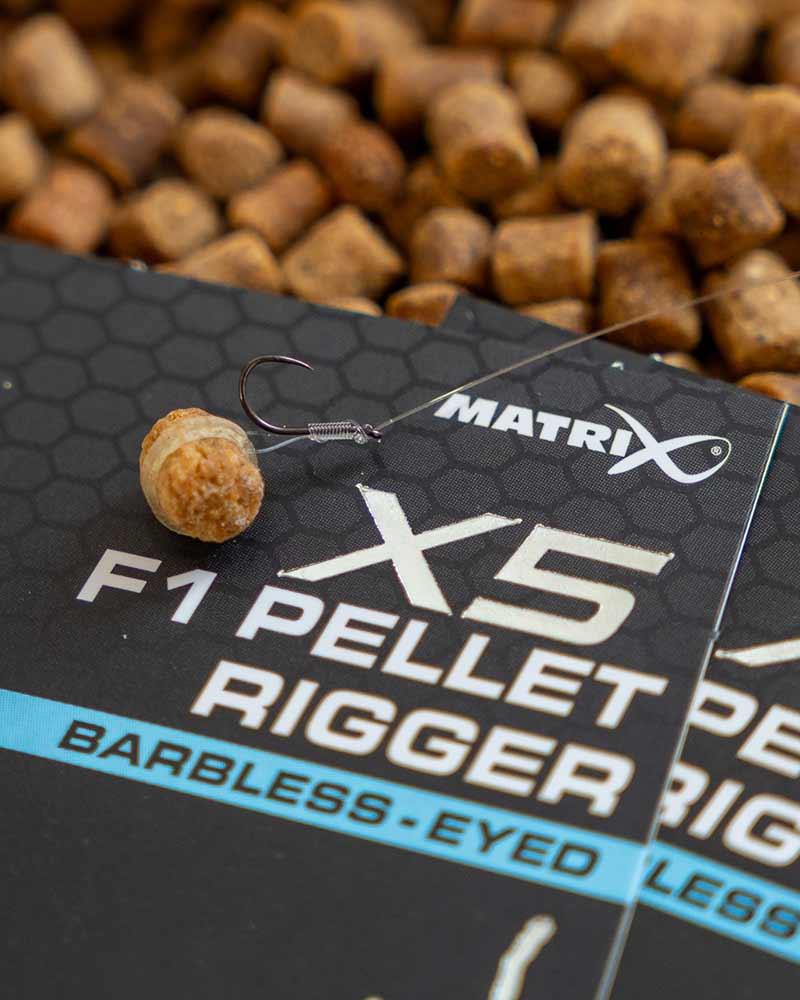 Matrix X5 F1 Pellet Rigger Hook - Eyed Barbless