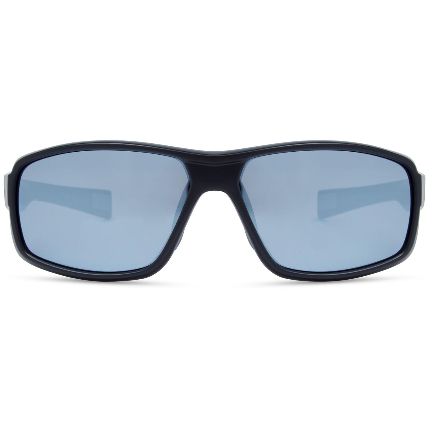 Madison Target Matt Black Sunglasses - Silver Mirror Lens