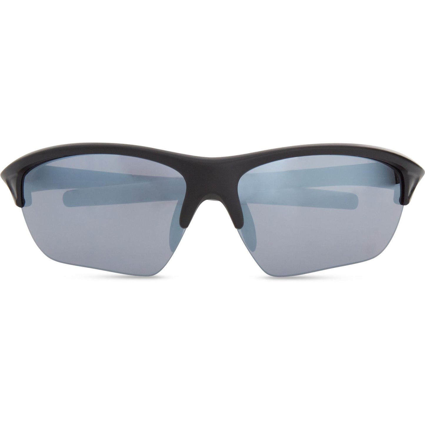 Madison Mission Matt Black Sunglasses - Silver Mirror Lens