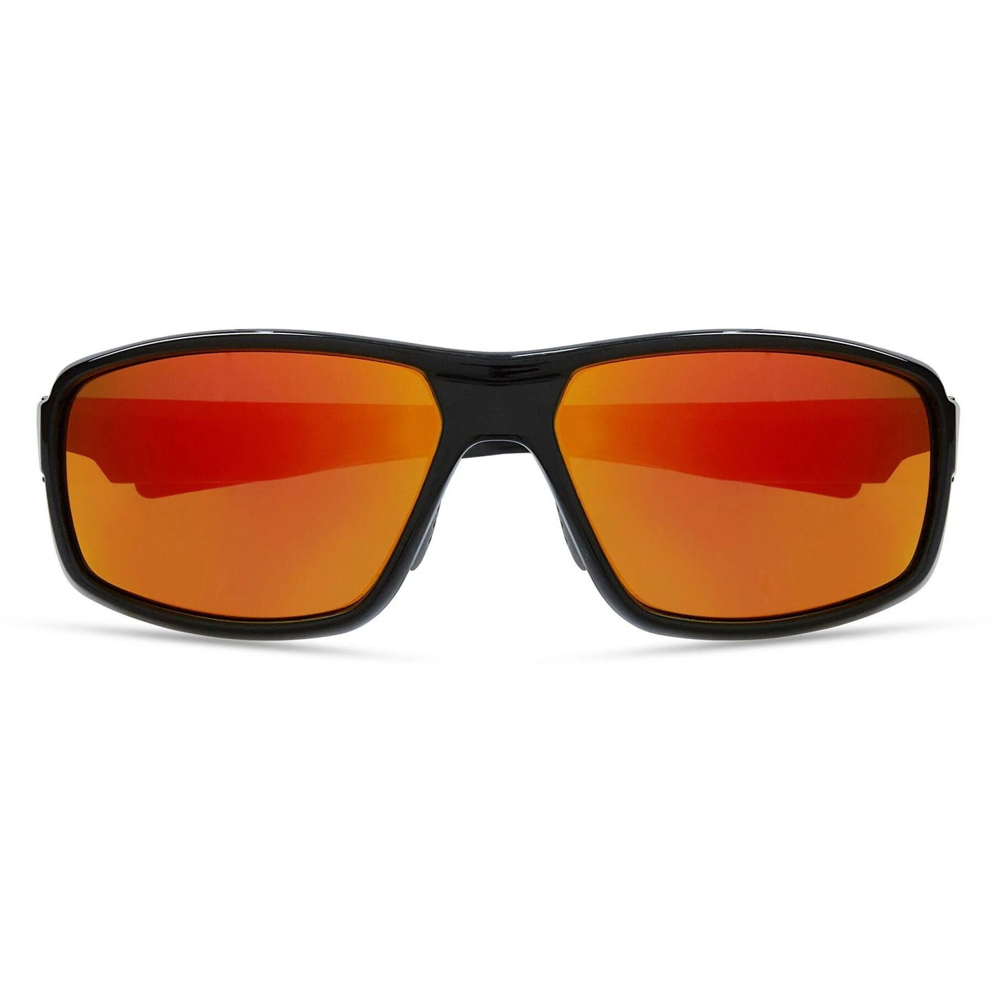 Madison Target Gloss Black Sunglasses - Fire Mirror Lens