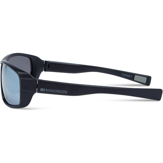 Madison Target Matt Black Sunglasses - Silver Mirror Lens