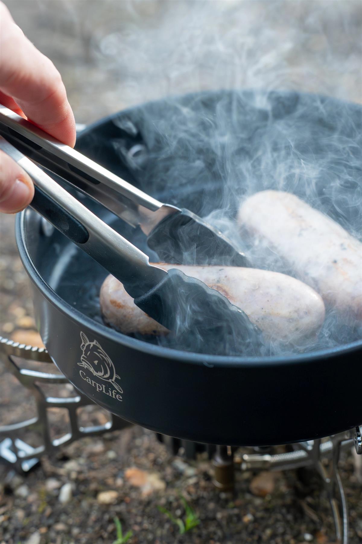 CarpLife Night Forge Frying/Grill Pan & Tongs