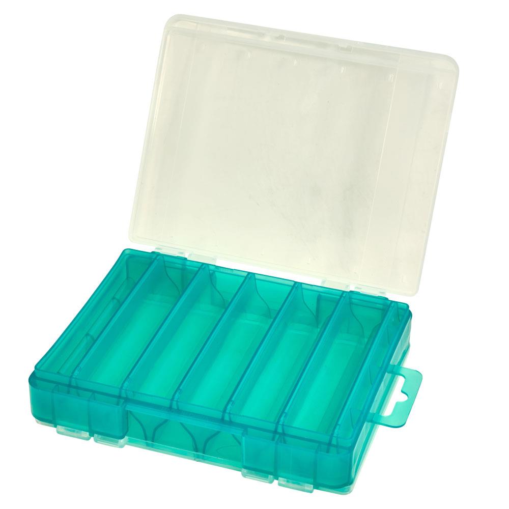 HTO Double Sided Lure Box 137x113x31mm 10 Compartment Aqua