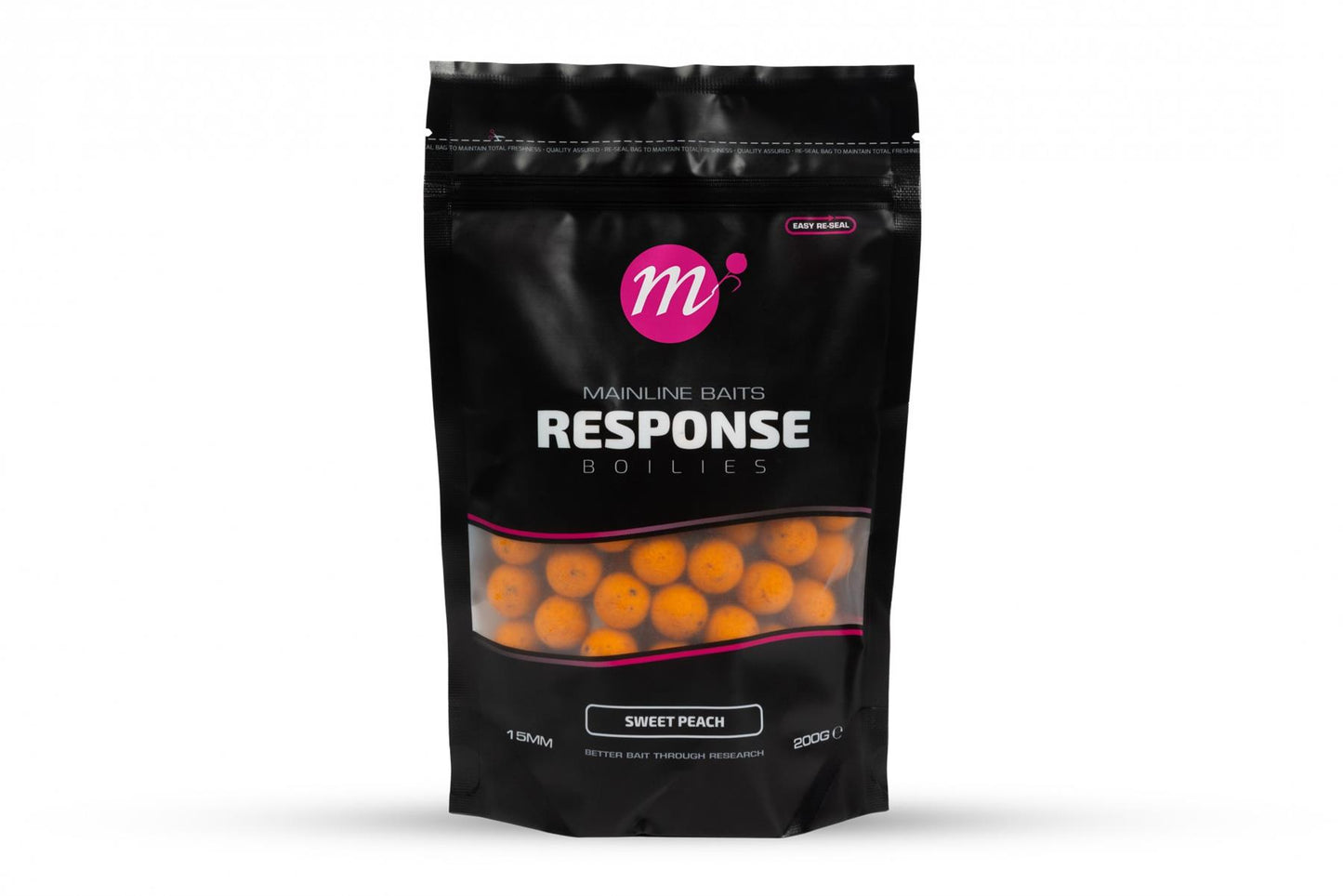 Mainline Response Boilie Sweet Peach 15mm Handy Pack 200g