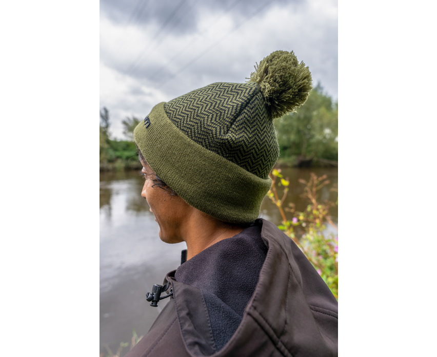 Korum Thermal Beanie Hat - Black/Olive