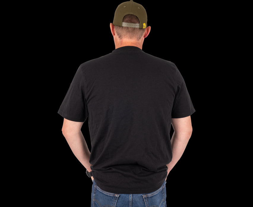 Black Cat Distressed Logo Black Tee