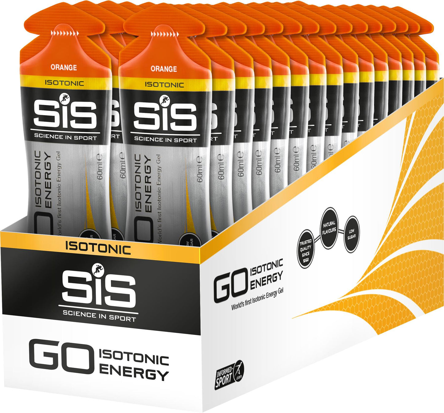 Science In Sport GO Isotonic Energy Gel - Orange 60 ml Tube - Box Of 30