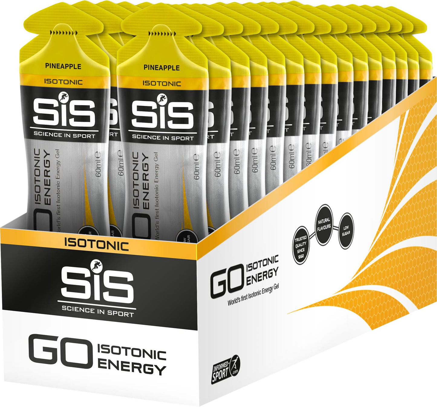 Science In Sport GO Isotonic Energy Gel - Pineapple 60 ml Tube - Box Of 30