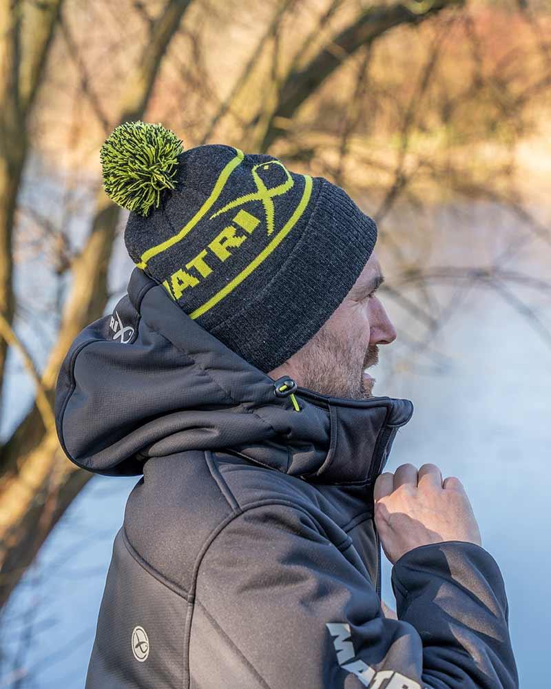 Matrix Lime & Grey Bobble Hat