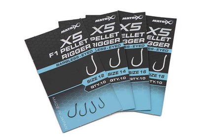 Matrix X5 F1 Pellet Rigger Hook - Eyed Barbless