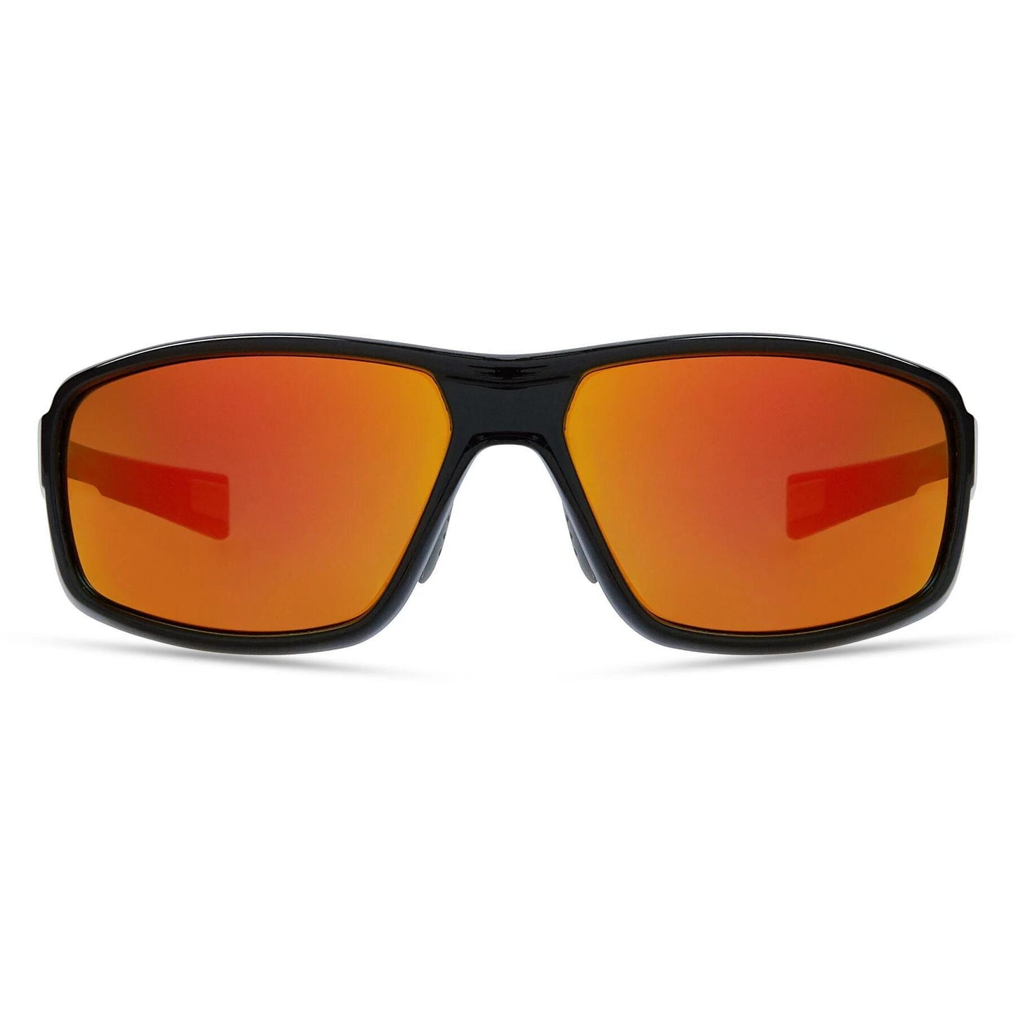 Madison Target Gloss Black Sunglasses - Fire Mirror Lens