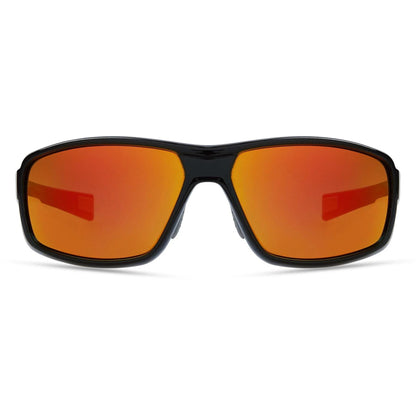 Madison Target Gloss Black Sunglasses - Fire Mirror Lens