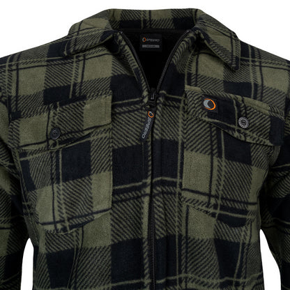 Speero Sherpa Fleece Lined Shirt Green