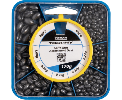 Zebco Trophy Oval Split Shot Assortment 170g