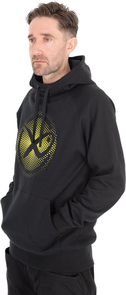 Matrix Large Fade Logo Hoody Black/Lime