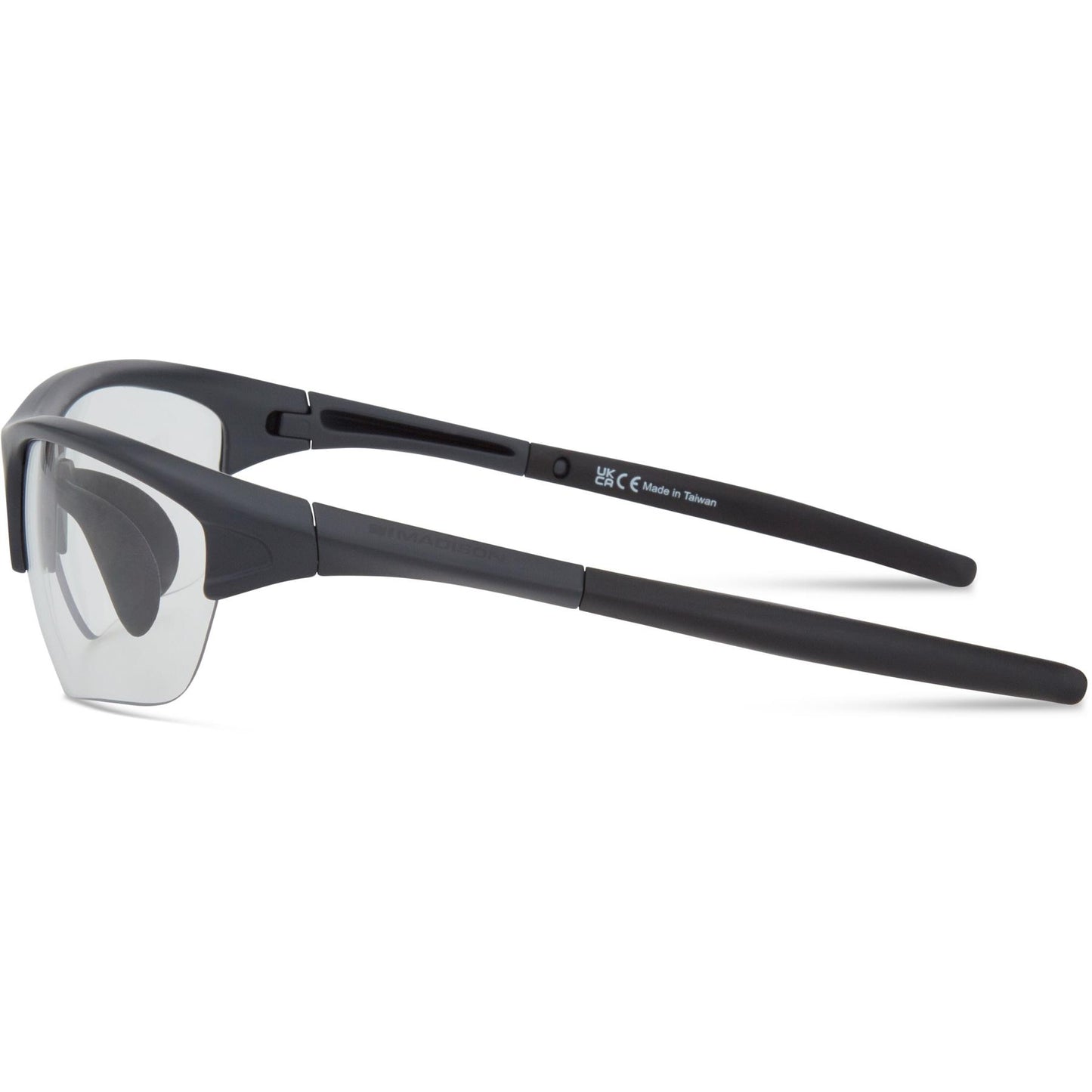 Madison Mission Matt Dark Grey Sunglasses - Clear Lens