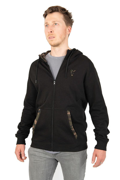 Fox Light Weight Black/Camo Print Zip Hoody