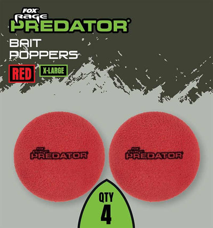 Fox Rage Predator Bait Poppers Natural or Red
