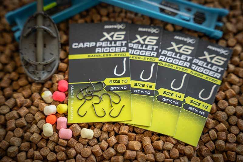 Matrix X6 Carp Pellet Rigger Hook - Eyed Barbless