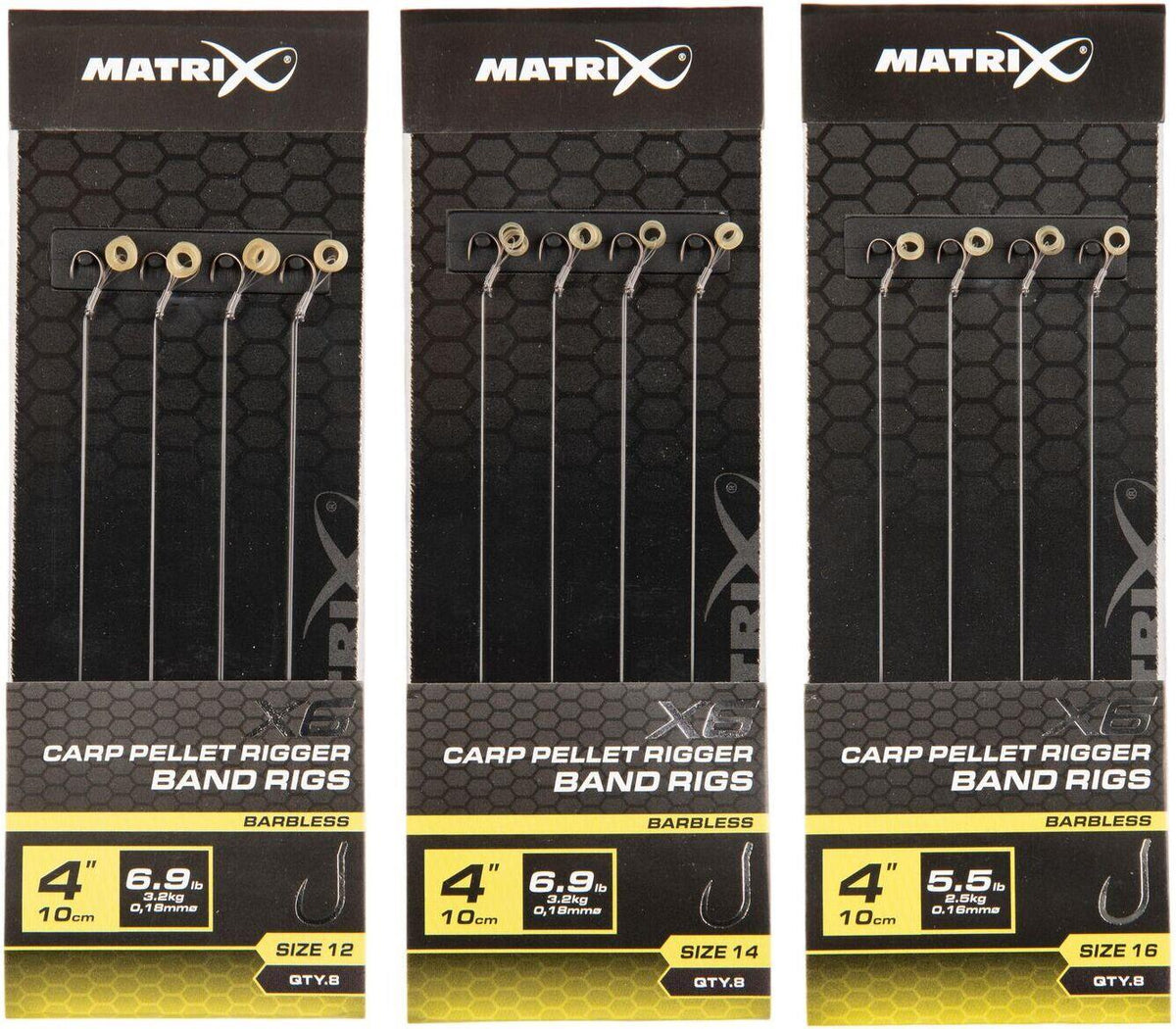 Matrix X6 Carp Pellet Rigger Band Rigs 10cm