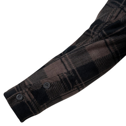 Speero Sherpa Fleece Lined Shirt Brown