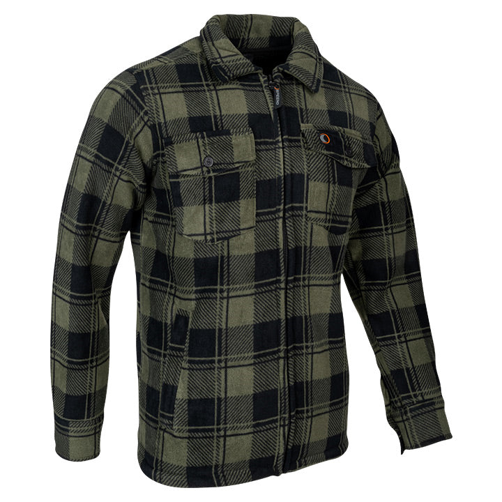 Speero Sherpa Fleece Lined Shirt Green
