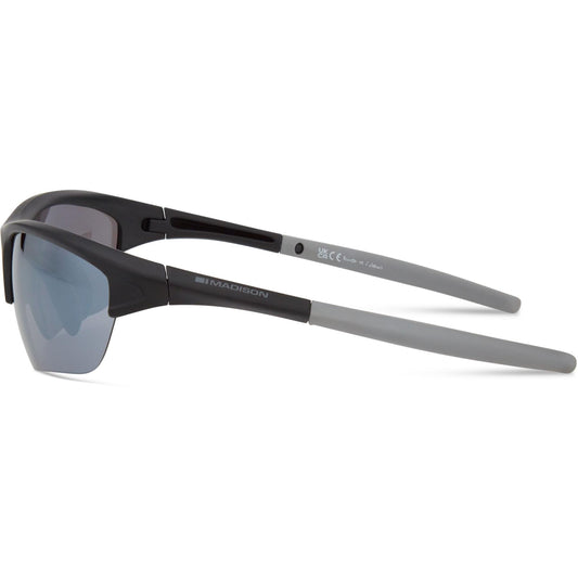 Madison Mission Matt Black Sunglasses - Silver Mirror Lens