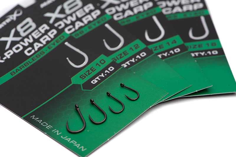 Matrix X8 X-Power Carp Hook - Eyed Barbless