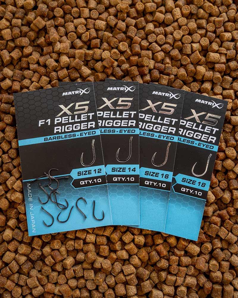 Matrix X5 F1 Pellet Rigger Hook - Eyed Barbless
