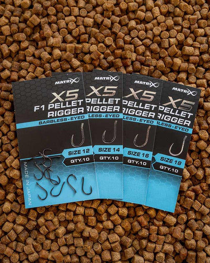 Matrix X5 F1 Pellet Rigger Hook - Eyed Barbless