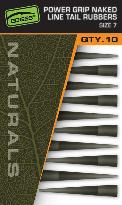 Fox Edges Naturals Power Grip Naked Line Tail Rubbers Size 7