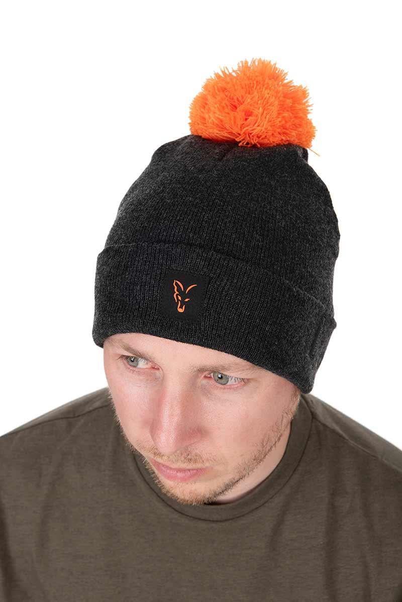 Fox Collection Bobble Hat Black/Orange