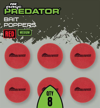 Fox Rage Predator Bait Poppers Natural or Red