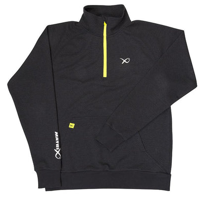 Matrix Minimal Black Marl 1/4 Zip Sweater
