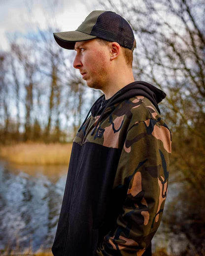 Fox LW Black / Camo Split Zip Hoody