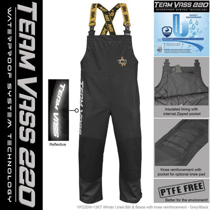 Vass 220 Winter Lined Bib & Brace Waterproof Black Edition