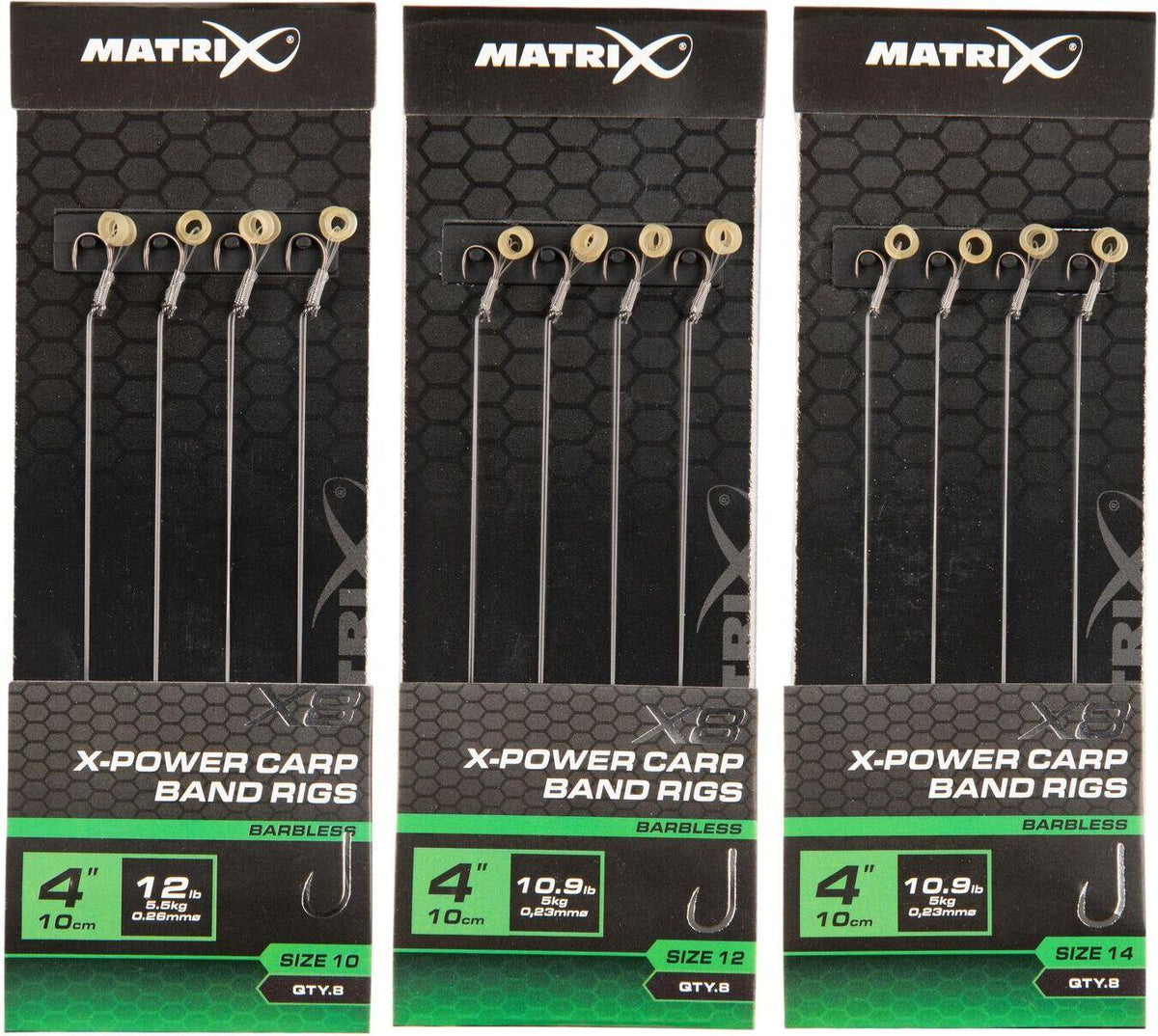 Matrix X8 X-Power Carp Band Rigs 10cm