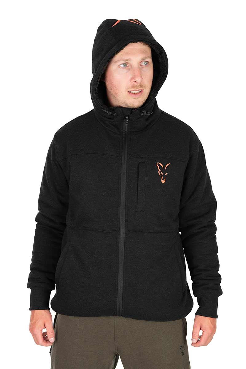 Fox Collection Sherpa Jacket Black & Orange