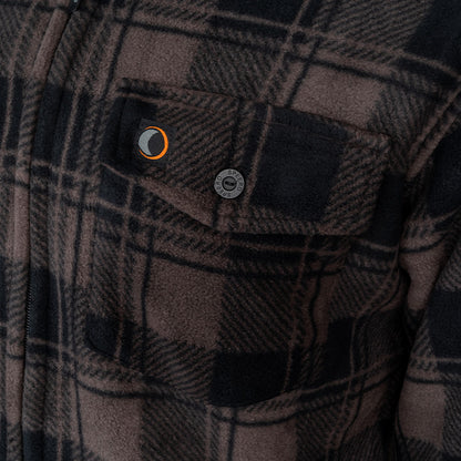 Speero Sherpa Fleece Lined Shirt Brown