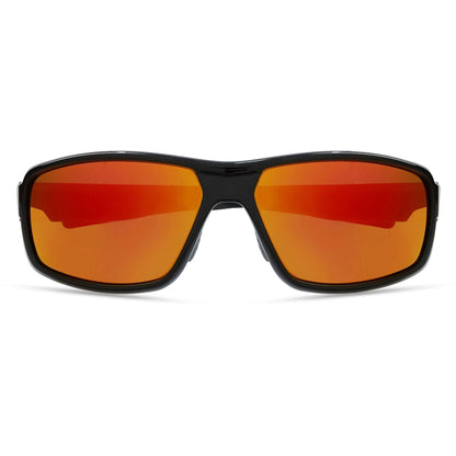 Madison Target Gloss Black Sunglasses - Fire Mirror Lens