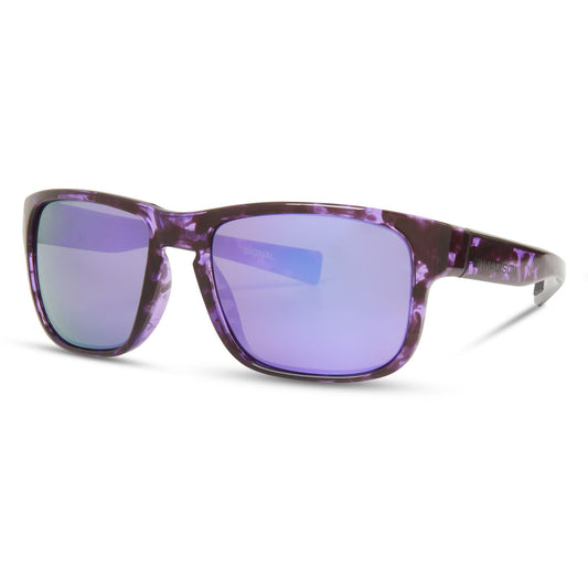 Madison Signal Crystal Tortoise Shell Sunglasses - Purple Mirror Lens