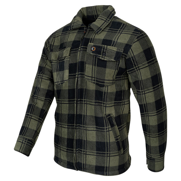 Speero Sherpa Fleece Lined Shirt Green
