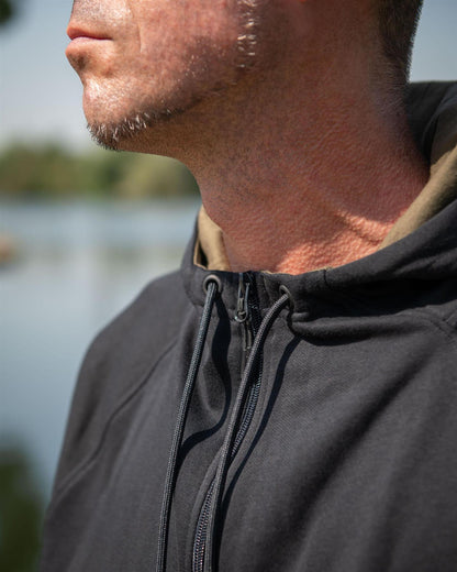 Fox Collection Zipped Hoody Black