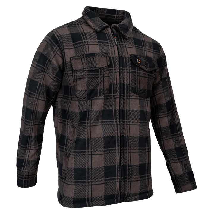 Speero Sherpa Fleece Lined Shirt Brown