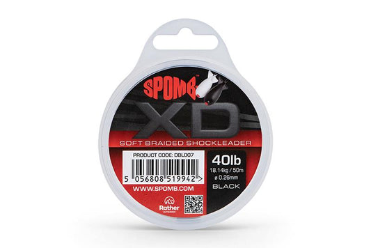 Spomb XD Braided Shock Leader 40lb Black