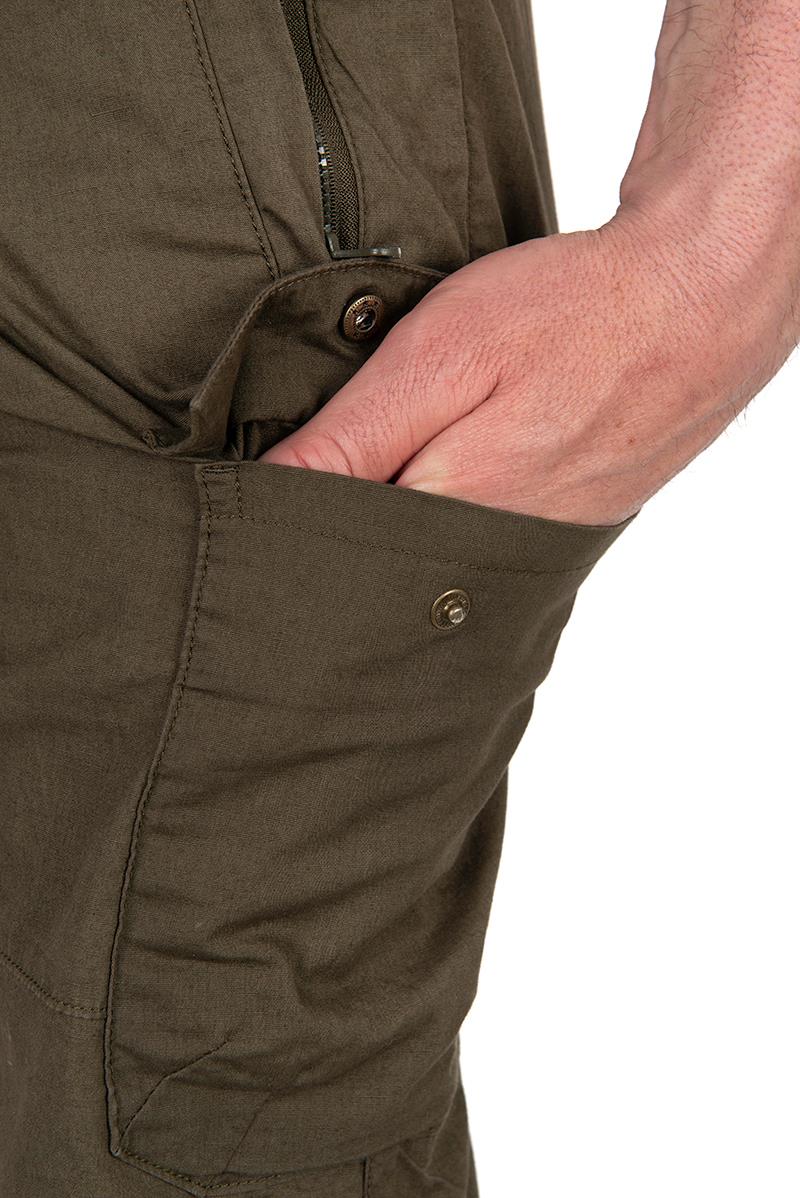 Fox Collection Light Weight Cargo Shorts Green & Black