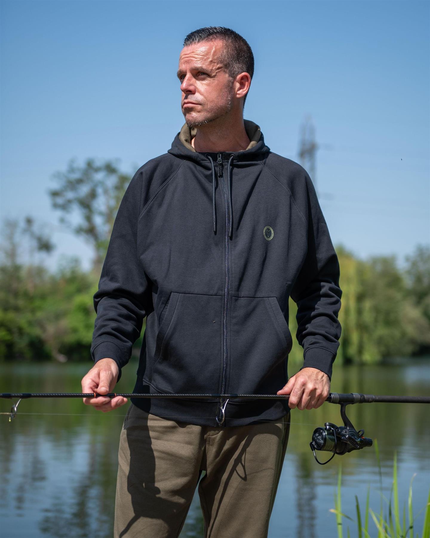 Fox Collection Zipped Hoody Black