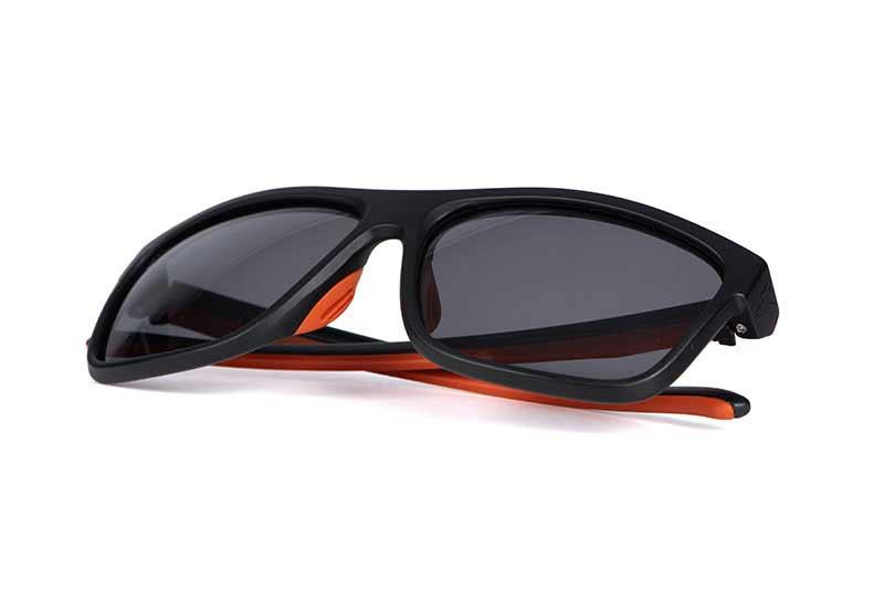 Fox Collection Black Orange Shades - Grey Lens