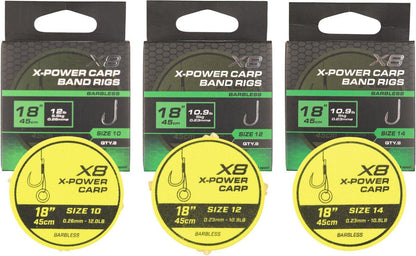 Matrix X8 X-Power Carp Band Rigs 45cm